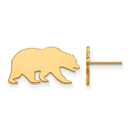 SS w/GP Univ of California Berkeley Bear Sm Post Earrings