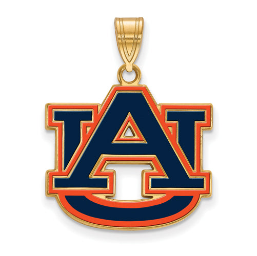 SS w/GP Auburn University Large Enamel Pendant