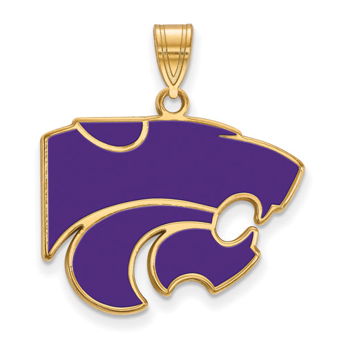 SS w/GP Kansas State University Large Enamel Pendant