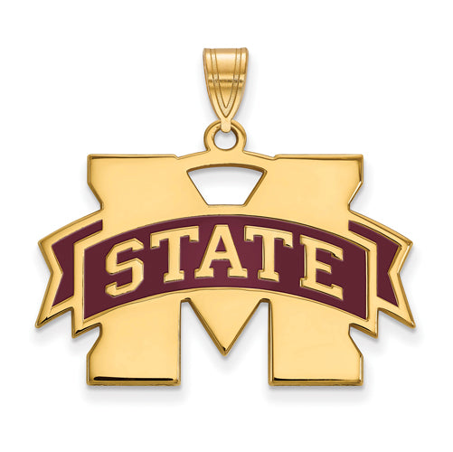SS w/GP Mississippi State University Large Enamel Pendant
