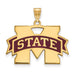 Sterling Silver w/GP LogoArt Mississippi State University Small Enamel Pend