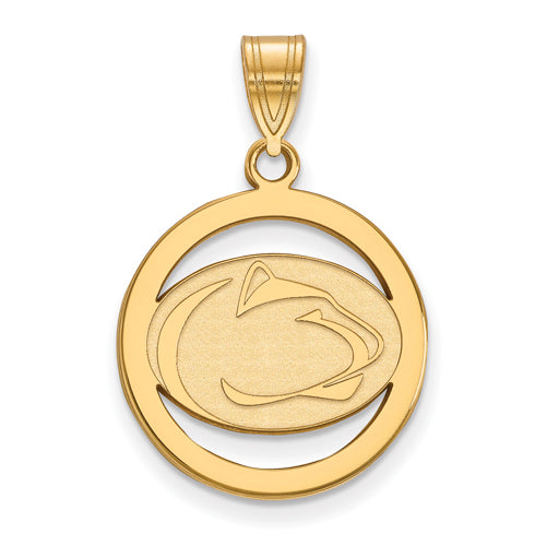 SS w/GP Penn State University Med Pendant in Circle