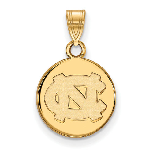 SS w/GP University of North Carolina Small NC Logo Disc Pendant