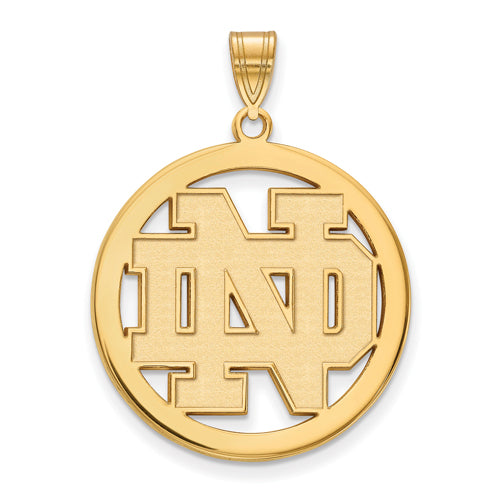 SS GP University of Notre Dame L Pendant in Circle