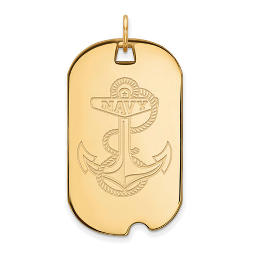 SS w/GP Navy Anchor Large Dog Tag