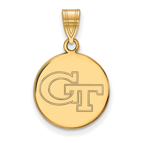 10ky Georgia Institute of Technology Medium Disc Pendant