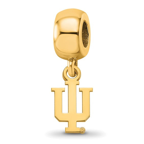 SS w/GP Indiana University I-U Extra Small Dangle Bead Charm