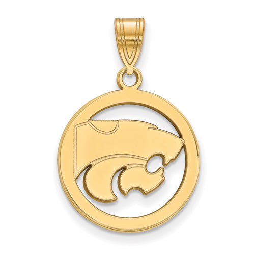 SS w/GP Kansas State University Med Pendant in Circle