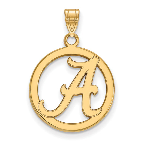 SS w/GP University of Alabama Md Pendant in Circle