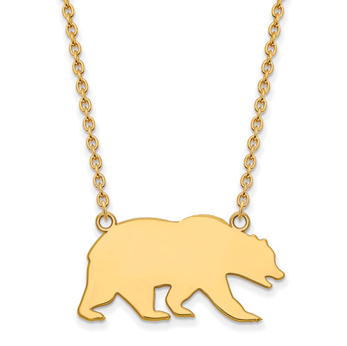 SS w/GP U of California Berkeley Bear Lg Pendant w/Necklace