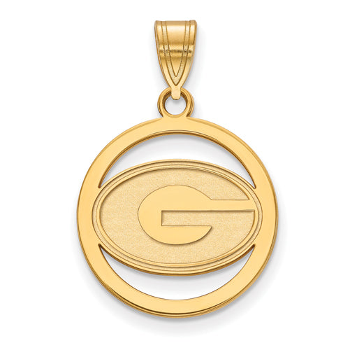 SS w/GP University of Georgia Sm Pendant in Circle