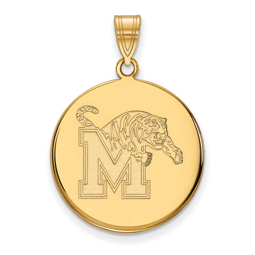 SS w/GP University of Memphis Large Tigers Disc Pendant