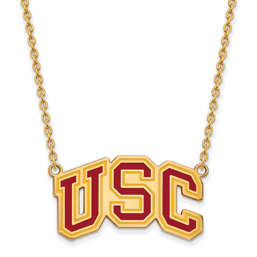 GP Univ of Southern Calif Large U-S-C Enameled Pendant w/ Necklace