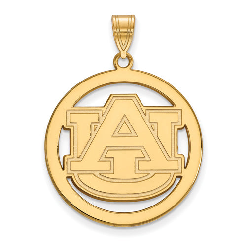 SS w/GP Auburn University XL Pendant in Circle