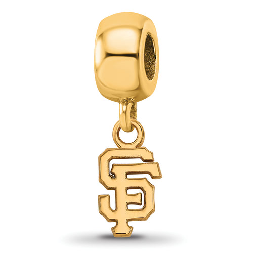 SS w/GP MLB LogoArt San Francisco Giants Letters S-F Extra Small Dangle Bead