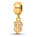 Sterling Silver Gold-plated MLB LogoArt San Francisco Giants Letters S-F Extra Small Dangle Bead
