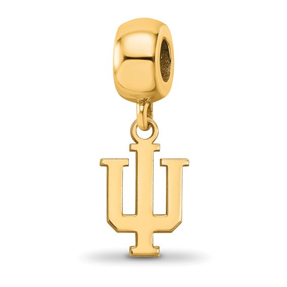 SS w/GP Indiana University I-U Small Dangle Bead Charm