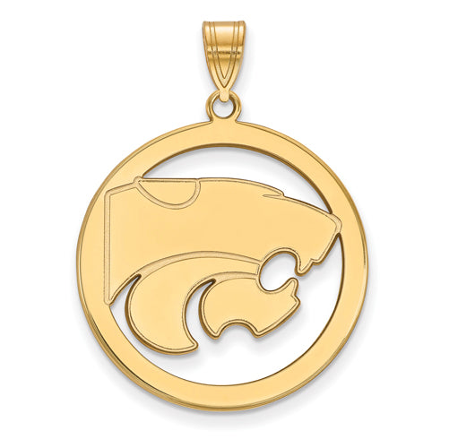 SS w/GP Kansas State University XL Pendant in Circle