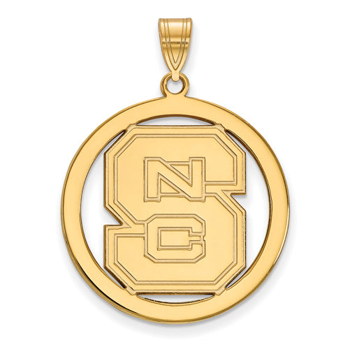 SS w/GP North Carolina State University L Pendant in Circle