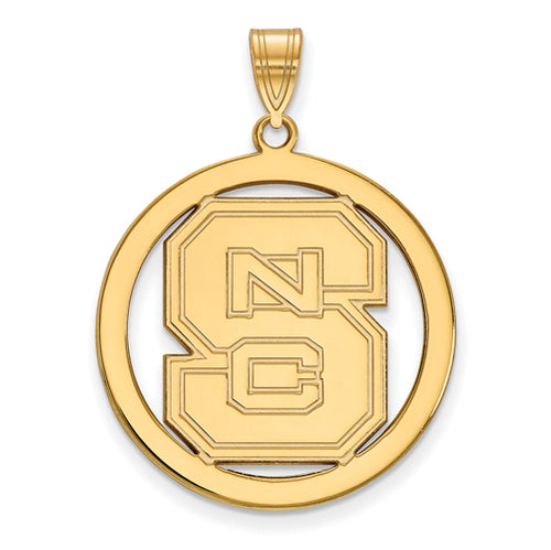 SS w/GP North Carolina State University L Pendant in Circle