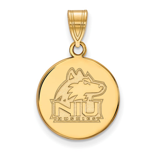 SS w/GP Northern Illinois U Medium Husky Disc Pendant