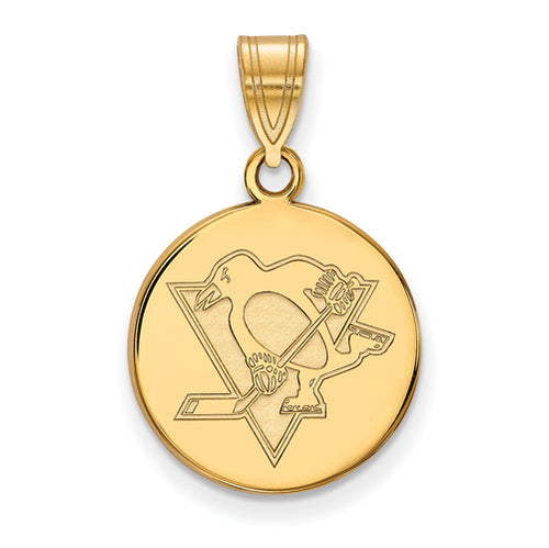 SS w/GP NHL Pittsburgh Penguins Medium Disc Pendant