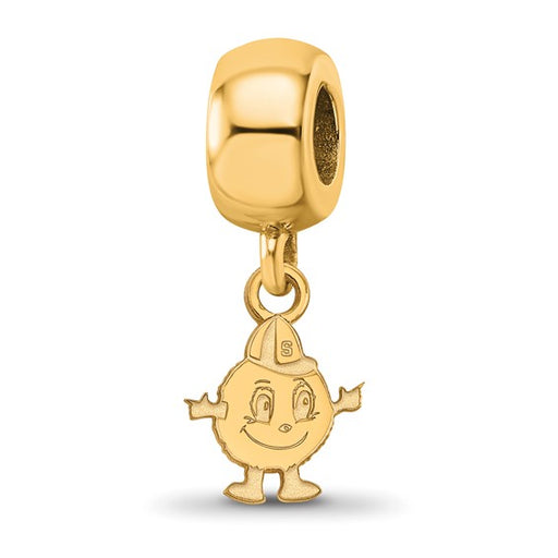 Sterling Silver Gold-plated LogoArt Syracuse University Mascot Extra Small Dangle Bead Charm