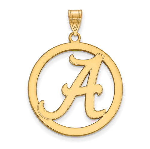 SS w/GP University of Alabama XL Pendant in Circle