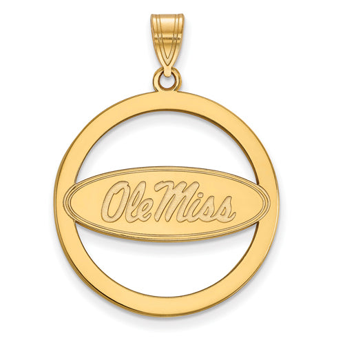 SS w/GP University  of Mississippi XL Pendant in Circle