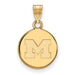 10ky University of Michigan Small Letter M Disc Pendant