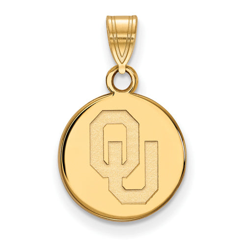 10ky University of Oklahoma Small Disc Pendant