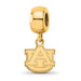 Sterling Silver Gold-plated LogoArt Auburn University A-U Extra Small Dangle Bead Charm