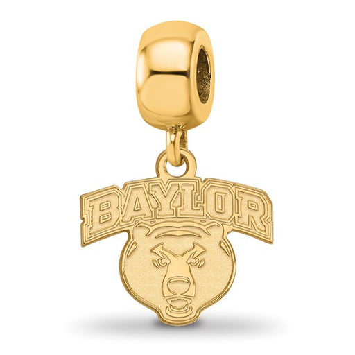 Sterling Silver Gold-plated LogoArt Baylor University Small Dangle Bead Charm
