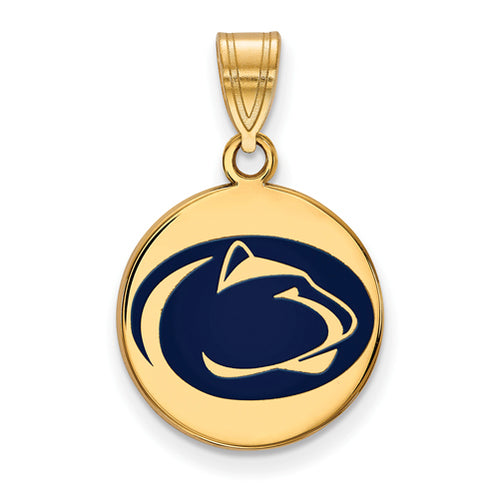 SS w/GP Penn State U Medium Enamel Disc Pendant