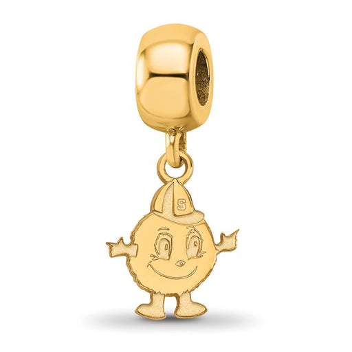 Sterling Silver Gold-plated LogoArt Syracuse University Mascot Small Dangle Bead Charm