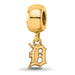 Sterling Silver Gold-plated MLB LogoArt Detroit Tigers Letter D Extra Small Dangle Bead
