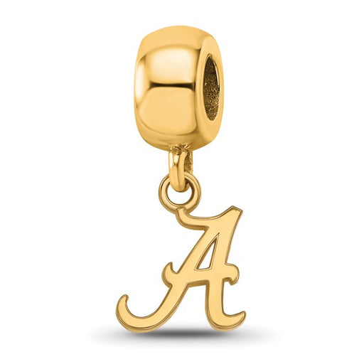 Silver Gold-plated Univ of Alabama Letter A XS Dangle Bead Charm