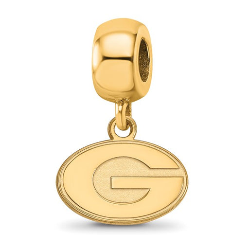 Sterling Silver Gold-plated LogoArt University of Georgia Letter G Extra Small Dangle Bead Charm