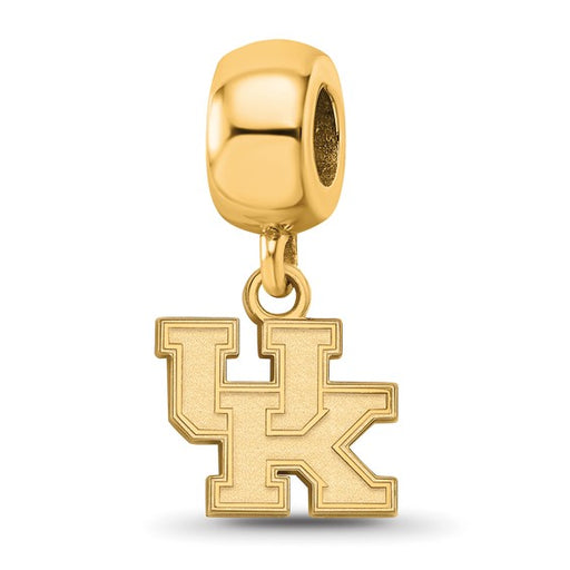 Sterling Silver Gold-plated LogoArt University of Kentucky U-K Extra Small Dangle Bead Charm
