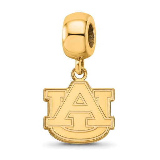 Silver Gold-plated Auburn Univ A-U Small Dangle Bead Charm