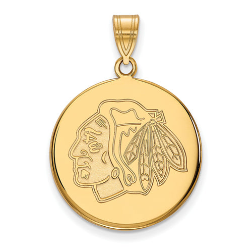 14ky NHL Chicago Blackhawks Large Disc Logo Pendant