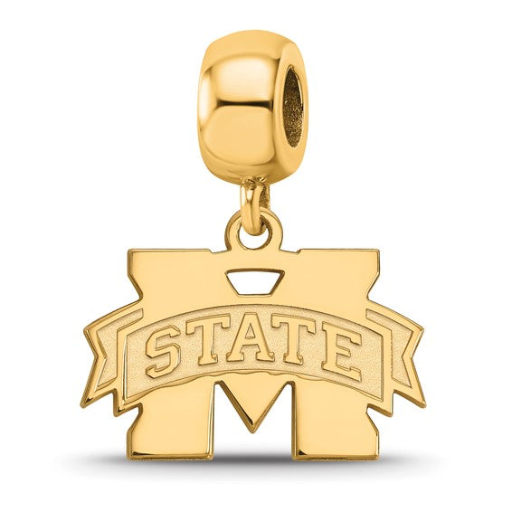 SS w/GP Mississippi State University Small Dangle M w/ STATE Bead