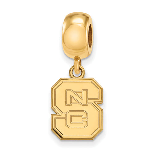 SS w/GP North Carolina State University Small N-C-S Dangle Bead