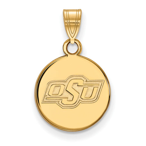 10ky Oklahoma State University Small Disc Pendant