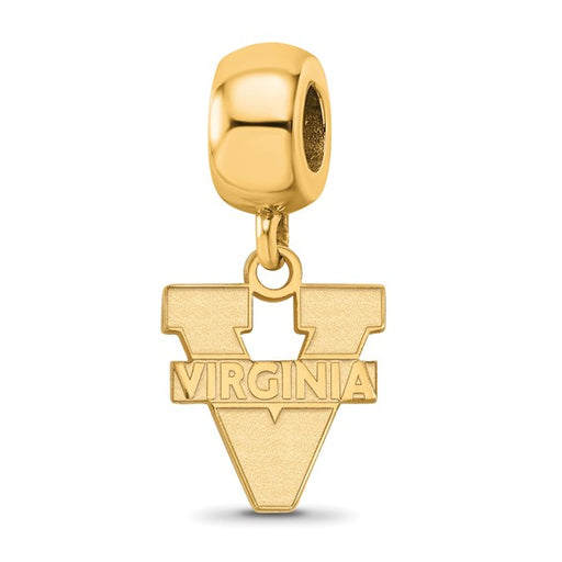 Sterling Silver Gold-plated LogoArt University of Virginia Small Dangle Bead Charm
