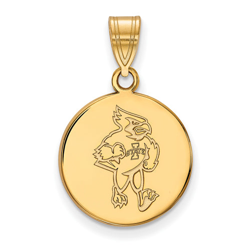SS w/GP Iowa State University Medium "Cy the Cardinal" Pendant