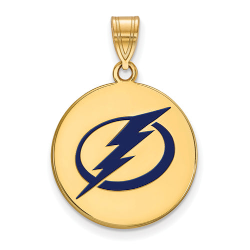 SS w/GP NHL Tampa Bay Lightning Lg Enl Disc Pendant