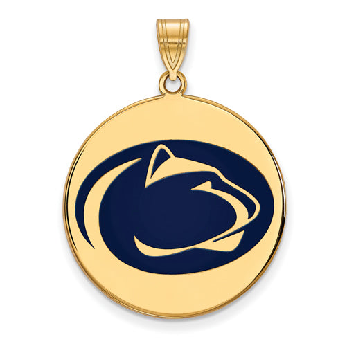 SS w/GP Penn State University XL Enamel Disc Pendant
