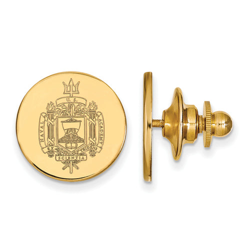 SS w/GP Navy Crest Lapel Pin