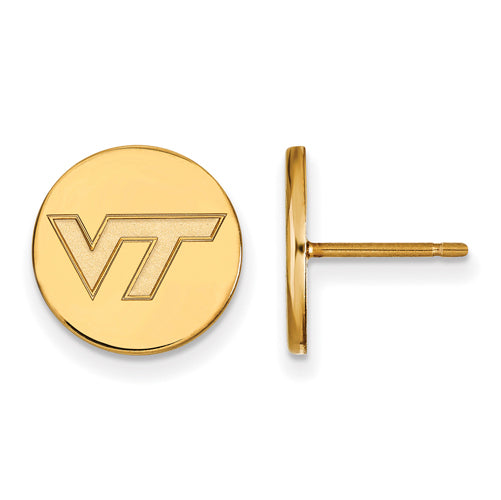 SS w/GP Virginia Tech Small VT Logo Disc Earrings